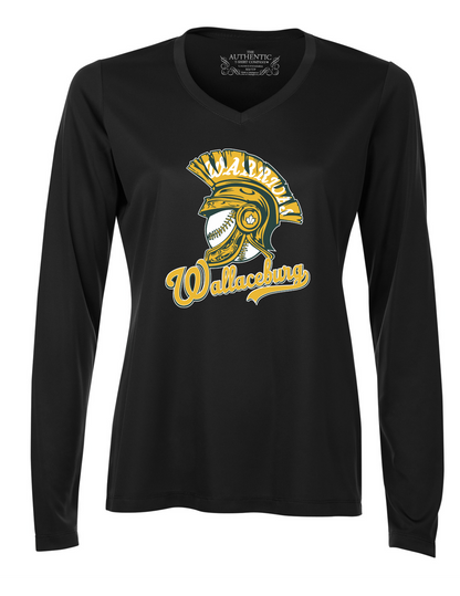 Wallaceburg Warriors Ladies Performance V-Neck Long Sleeve