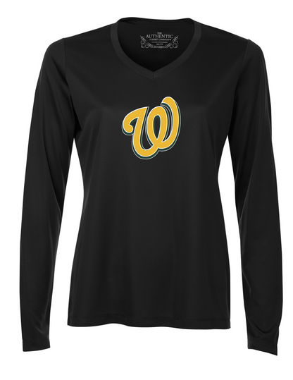 Wallaceburg Warriors Ladies Performance V-Neck Long Sleeve