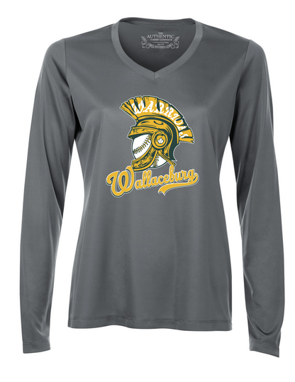 Wallaceburg Warriors Ladies Performance V-Neck Long Sleeve