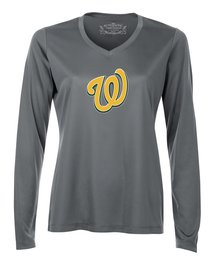 Wallaceburg Warriors Ladies Performance V-Neck Long Sleeve