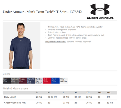 ASW Under Armour Tech Team Tee