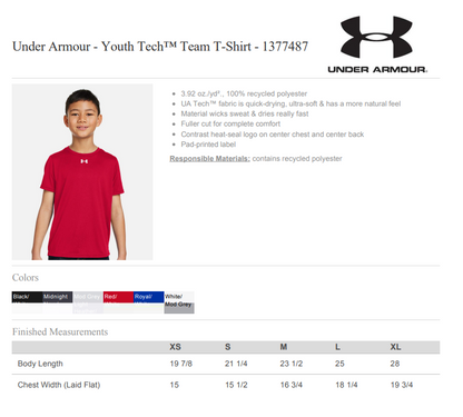 ASW Under Armour Tech Team Tee