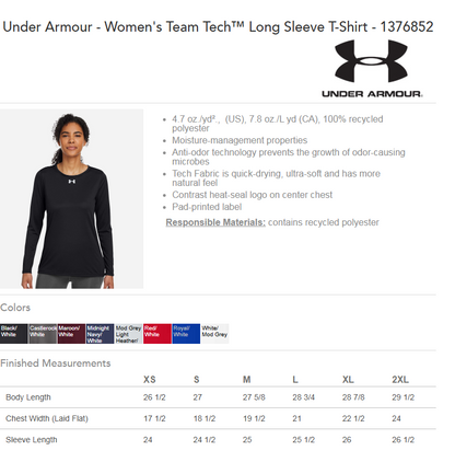 ASW Under Armour Tech Team Long Sleeve